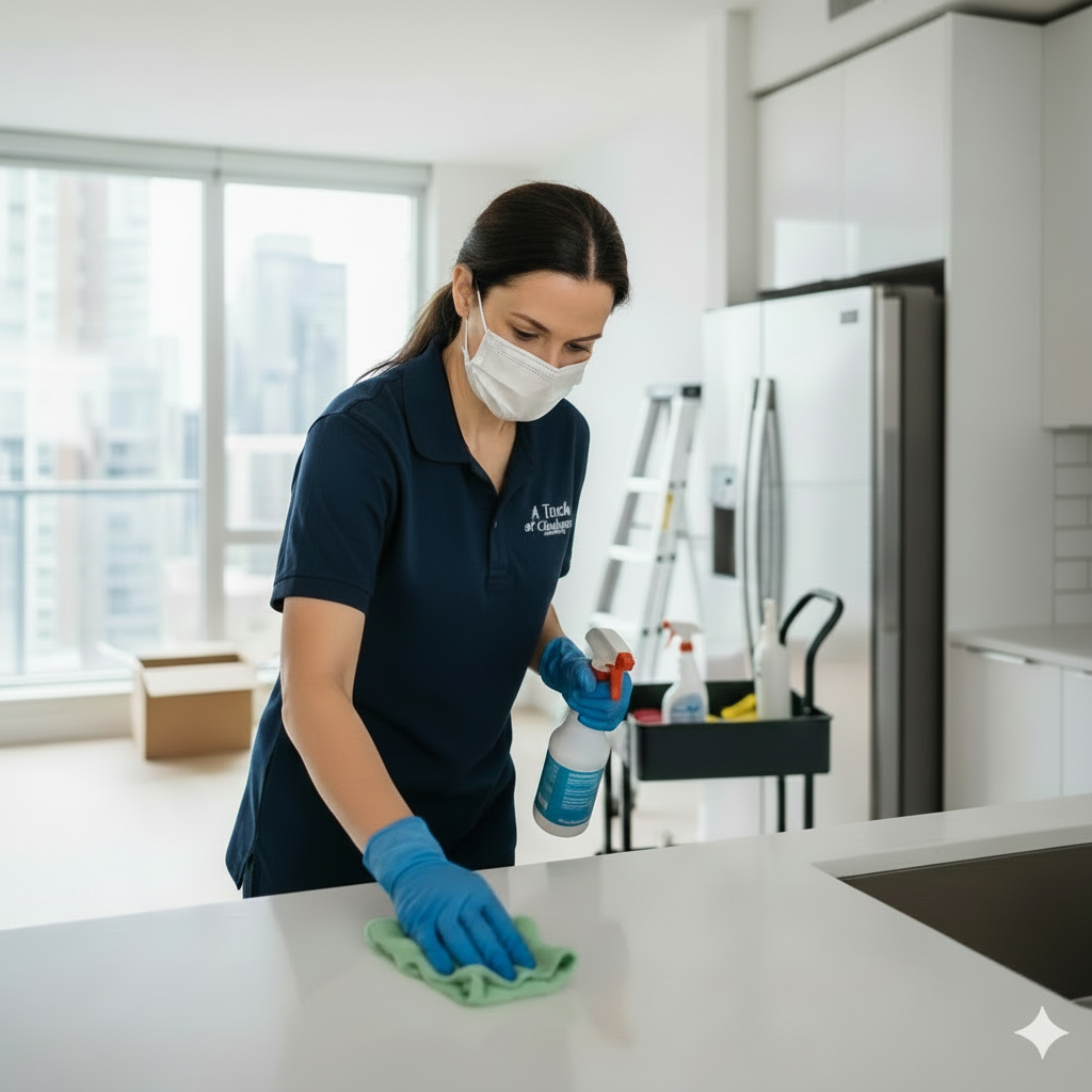 Professional cleaning team at work